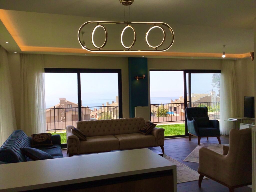 A well designed interior with a good view